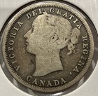 1858 20 Cents Canada Silver 20c Coin Queen Victoria - Tough 1 Year Type  f273 