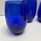 Cobalt Blue Stemless Wine Glasses 15 Ounces Nice  5    X 3    Set Of 4