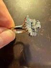 2 50ct Round Cut Real Moissanite Cluster Engagement Ring 14k White Gold Plated