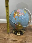 Vintage 1960s Ohio Art Metal Tin World Globe With Zodiac Base Figurine Nl