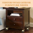 Set Of 4 Antique Brass Casters 2 Inch Ball Castor Wheels For Furniture Tables