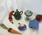 Vintage Hinged Trinket Boxes Lot Of 7 Miniature Collectibles  63