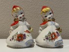  8  Vtg Hull Pottery Little Red Riding Hood Salt   Pepper Shakers