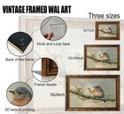 Myschrds Vintage Bluebird Framed Canvas Wall Art  Gold Ornate Frame Bird Pict   