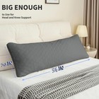 Adults Body Pillow Memory Foam  Full Size 20x54 Inch  Grey