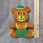 Rare 1975 Dakin Vtg  7  Dream Pets Brown Bear Plush Wearing Green Lederhosen