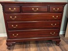Vintage 5 Piece Mahogany Dresser Set - 2 Dressers  2 Lamp Tables  1 Mirror