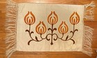 Hand Embroidered Arts   Crafts Pillow Cover Mission Vintage Tulip Design