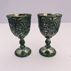 Vintage Silver Plate Raimond Ornate Pair Mini Goblet Cordial Shot Cups