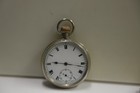 Vintage Stainless Swiss Pocket Watch 7 Jewels 16 Size Runs Nice Shape