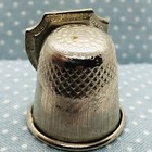 Vtg Nome Alaska Souvenir Silver Tone Metal Thimble W  Dog Sled