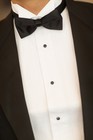 Mens White Tuxedo Shirt Wing Collar 1 4  Pleats Free Bow Tie