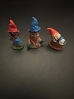  3 Vintage  Miniature Baby Gnome Elf Pixies Hard Plastic- Very Cute