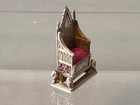 Antique Sterling Miniature Pin Cushion Coronation Throne Signed Levi   Salaman