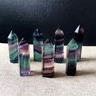 60-80mm Natural Quartz Rainbow Fluorite Crystal Points Healing Wand Decorate 1pc