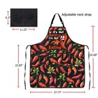 Fustmw Chili Pepper Chef Apron With Pocket - Grilling Apron For Chili Lovers    