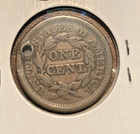 1851 Us Large Cent - Liberty Braided Hair  Hole  110