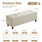 50 5 Inch Storage Ottoman Faux Leather Tufted Upholstered Bedroom Bench