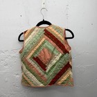 Vtg Handmade Cottagecore Patchwork Quilted Vest Women Boho Indie Folk Rustic