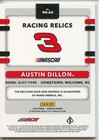 2018 Donruss Racing Nascar Racing Relics Race Used Tire Austin Dillon