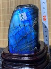 720g Natural Labradorite Quartz Crystal Specimen Mineral Reiki Decor stand