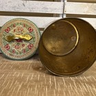 Vintage Multi Colored Floral Tin Set Of 4 Round Canisters With Lids Holland
