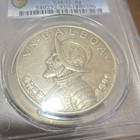 1934 Panama Balboa Silver Coin Km-13 0 900 Pcgs Genuine Cleaned Au Detail