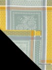 French Provencal Jacquard Woven Dish tea Towel Green Sunflowers Made In France