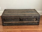 Goyard Steamer Chevron Canvas Cabin Trunk Antique Luggage Like Louis Vuitton