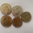 5 Pcs Variety Vintage S Car Wash Token