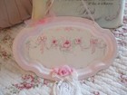 Shabby Chic Style Hand Painted Vintage Tray Plaque