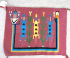 Navajo Yei  Pictorial Hanging Wool Rug Lizards   Corn W corn Maiden 25  X 19 