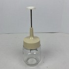 Vintage Gemco Hand Chopper Clear Glass Cream Handle Kitchen Tool Gadget Retro
