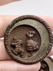 Antique Vtg Large Metal Brass Buttons Opera Scene Dancer