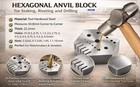 Hexagonal Staking Anvil 15 Holes   5 Serrations Watch Riveting Watchmakers Tool