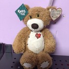 First   Main Tender Teddy Brown Bear Plush Stuffed Animal Red Plaid Heart 12   