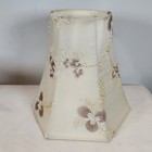 Vintage Dale Tiffany Style Embroidered Floral Ivory   Tan Lamp Shade 10 25 h