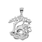 Sterling Silver Elephant Tree Of Life Pendant Necklace