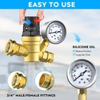 Water Pressure Regulator For Rv Lead-free Brass Adjustable Reducer Gauge 3 4  V2