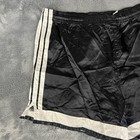 Adidas Nylon Shorts Vintage Soccer Sprinter Shiny Satin Retro Glanz Black Stripe