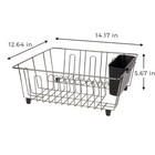 Mainstays Compact Dish Drainer Rack Chrome Black Kitchen Drying Tray