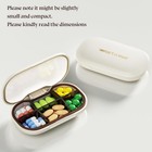 6-compartment Pill Organizer - Small Compact Daily   Travel Pill Case Container