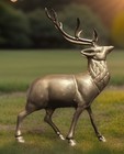12 5     Tall X 12 5     Long Solid Brass Vintage Elk Home Decor 