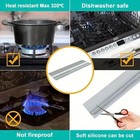 2pcs Kitchen Silicone Stove Counter Gap Cover Oven Guard Spill Seal Slit Filler