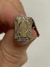 Antique Sykes   Strandberg Gold Top   Filled Pair Of Shield Rectangle Cufflinks