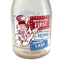 1951 M g  Nevius Galveston Tx Uncle Sam Duraglas Quart Milk Bottle Acl Pyro