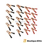 Red   Black Car Battery Test Lead Clip Crocodile Alligator Clamps 80mm 50a 20pcs