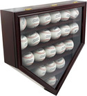 Solid Wood 21 Baseball Display Case Wall Cabinet Holder Shadow Box  W uv Protect