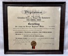 Antique 1924 Diploma Columbus College Of Embalming Funeral Ephemera Macabre