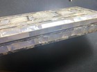 Antique Carved Mother Of Pearl Abalone Inlaid Wooden Jewelry Trinket Desk Box